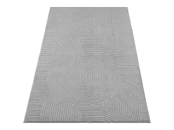 Tapete Rio sala estar antiderrapante arco, Cinza, 160 x 220 cm
