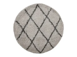 Tapete shaggy de pelo alto PAMPLONA Ø 120 cm bege e antracite PT527436