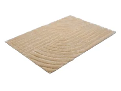 Tapete shaggy de pelo comprido em relevo, 200 x 290 cm, Bege escuro, MERISA