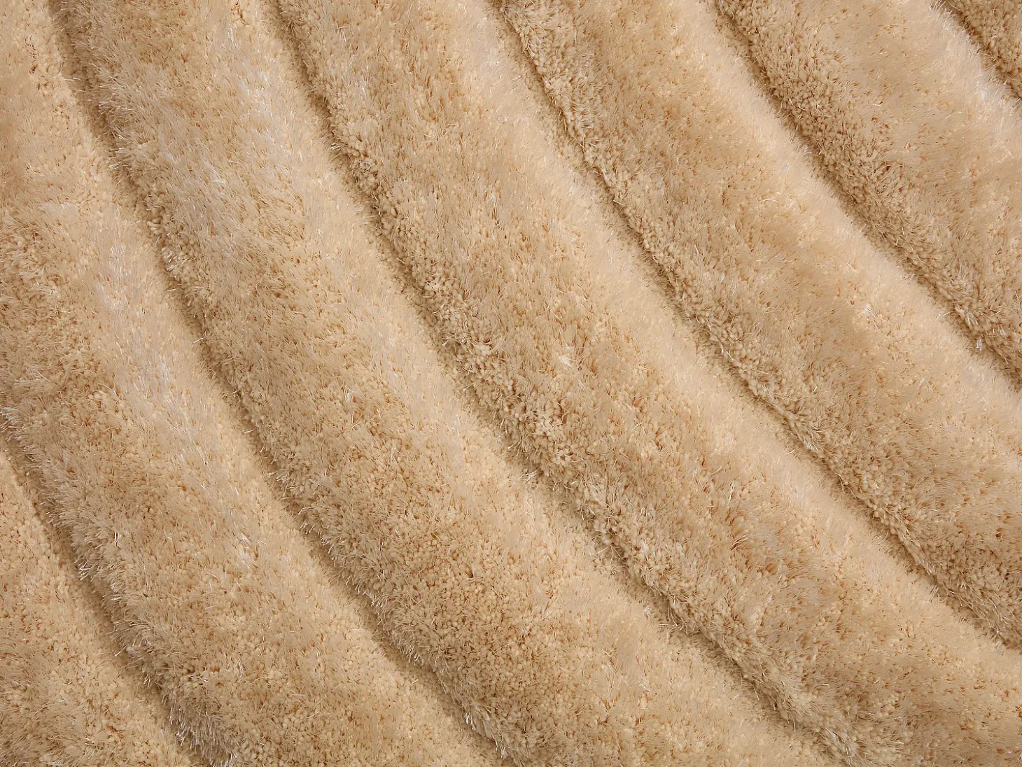 Tapete shaggy de pelo comprido em relevo, 200 x 290 cm, Bege escuro, MERISA