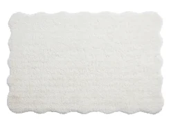Tapete shaggy de pelo comprido com bordas onduladas, 200 x 290 cm, Branco, NERIDA