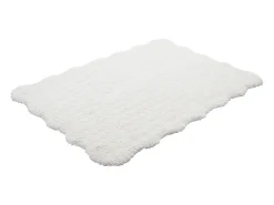 Tapete shaggy de pêlo comprido com bordas onduladas, 160 x 230 cm, Branco, NERIDA