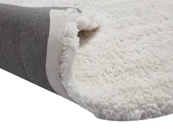 Tapete shaggy de pêlo comprido com bordas onduladas, 160 x 230 cm, Branco, NERIDA