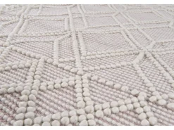 Tapete tecido à mão com design étnico 140x140 cm rose Colored Macrame