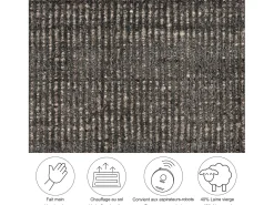 Tapete UNI às riscas em viscose e lã 120x120 cm antracite Venus