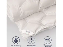 The White Stone Edredão de Inverno 200x200 cm 400 g | Enchimento macio e quente | Microfibra branca hipoalergénica | Cama individual
