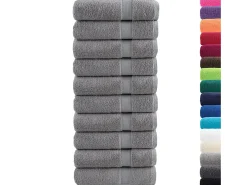 Toalhas banho premium SOLUND 10pcs 100x150cm 600gsm cinzento PT805241