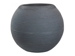 Vaso Botticelli cinza em resina, formato esférico, para plantas de interior e exterior, 40x33 cm