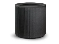 Vaso cilíndrico redondo de resina para plantas de interior e exterior, Modigliani Grey, 36x35 cm