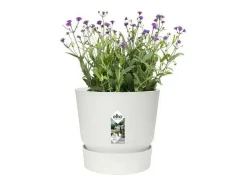 Vaso de flores redondo Greenville 25 Branco Exterior Ø 24,48 x A 23,31 cm