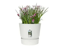 Vaso de flores redondo Greenville 25 Branco Exterior Ø 24,48 x A 23,31 cm