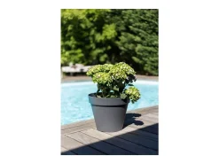 Vaso de flores redondo Toscana Ø 40 x A.32 cm - Antracite - Fabricado em França