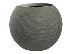 Vaso de resina com design esférico Botticelli Verde para plantas de interior e exterior, 40x33 cm