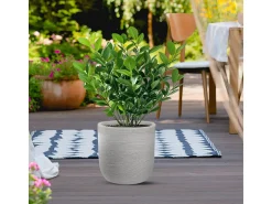 Vaso de resina para interior e exterior para plantas cilíndricas de design d.35x34h Raffaello Bege
