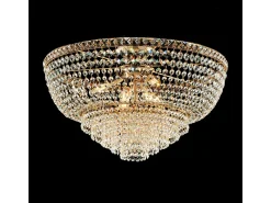 Wagner - Plafon em ferro e latão dourado com strass 8 luzes H.40 - Ø62 - BL266-PL8-OR