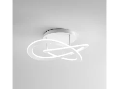 Yara moderna luz de teto LED 50W regulável 3000K luz quente, design de anel de alumínio branco 70x17cm, 2400lm, LED integrado IP20