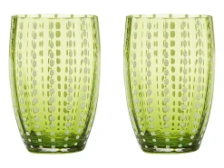 Zafferano Perle Glass cores misturadas 2 - Vidro colorido soprado, 32 cl, feito à mão - Conjunto de 6 copos artesanais para água ou coquetéis