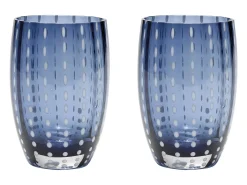 Zafferano Perle Glass cores misturadas 2 - Vidro colorido soprado, 32 cl, feito à mão - Conjunto de 6 copos artesanais para água ou coquetéis