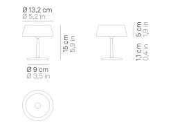 Zafferano SISTER LIGHT MINI Candeeiro de mesa Wi-fi Smart LED dourado recarregável e regulável