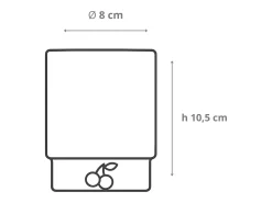Zafferano Teca Frutta - 6 copos de vidro borossilicato 35cl em formato de pera, fundo duplo, decorados à mão, laváveis