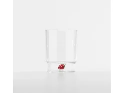 Zafferano Teca Frutta - Conjunto de 6 copos de vidro borossilicato com morango - Copo de 35 cl com fundo duplo, decorado à mão e fácil de lavar