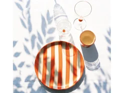 Zafferano Teca Frutta - Conjunto de 6 copos de vidro borossilicato com laranja - Copo de 35 cl com fundo duplo, decorado à mão e facilmente lavável