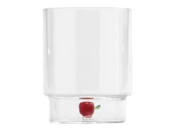 Zafferano Teca Frutta Mix - Conjunto de 6 copos de vidro borossilicato com frutas - Copo de 35 cl com fundo duplo, decorado à mão e fácil de lavar
