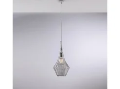 Zeus - Suspensão de ferro com vidro pirex cinza 1 luz 150 - Ø20 - BL270-S1-GR